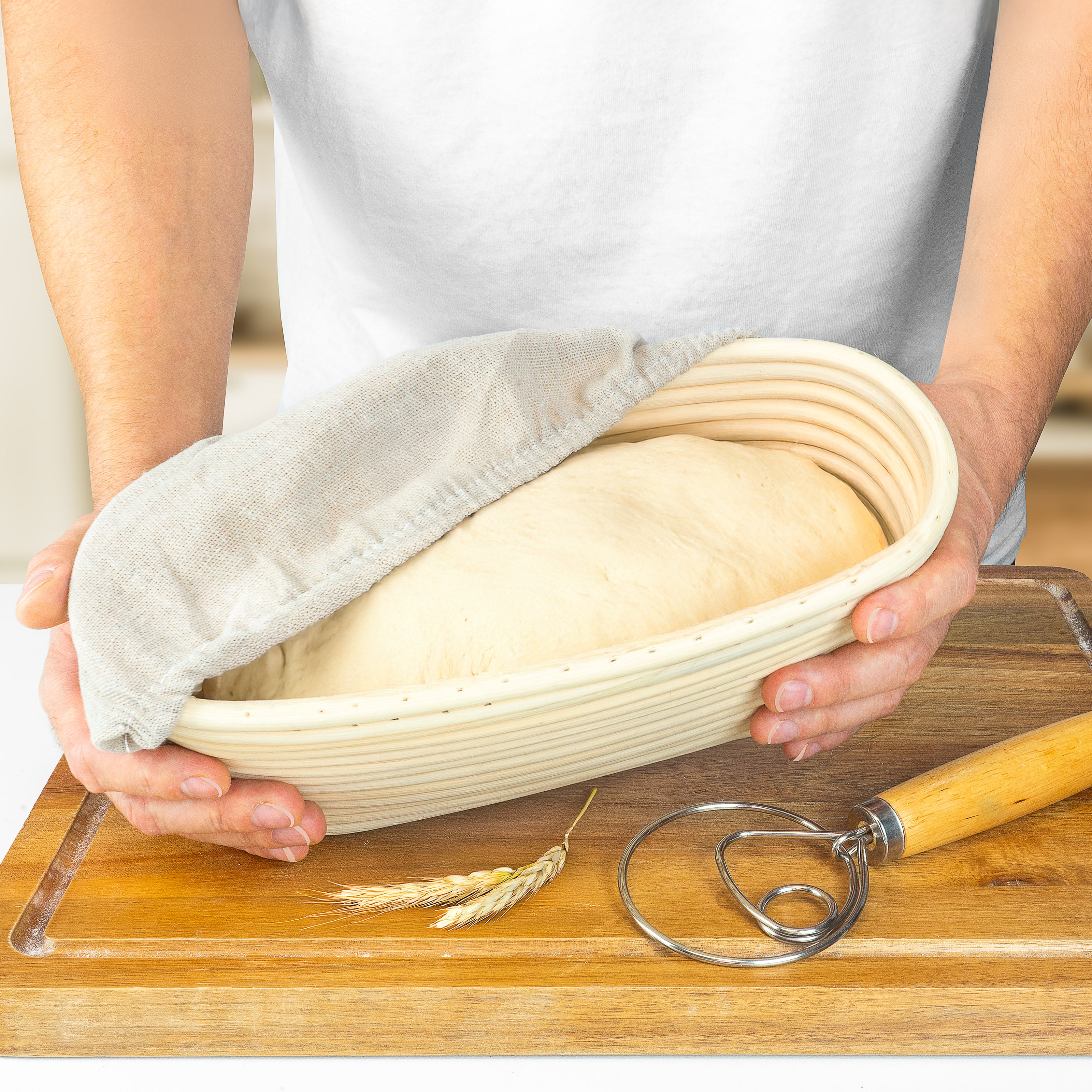 Emaille Brotbackform 28cm mit Deckel und Gärkorb - Image 14