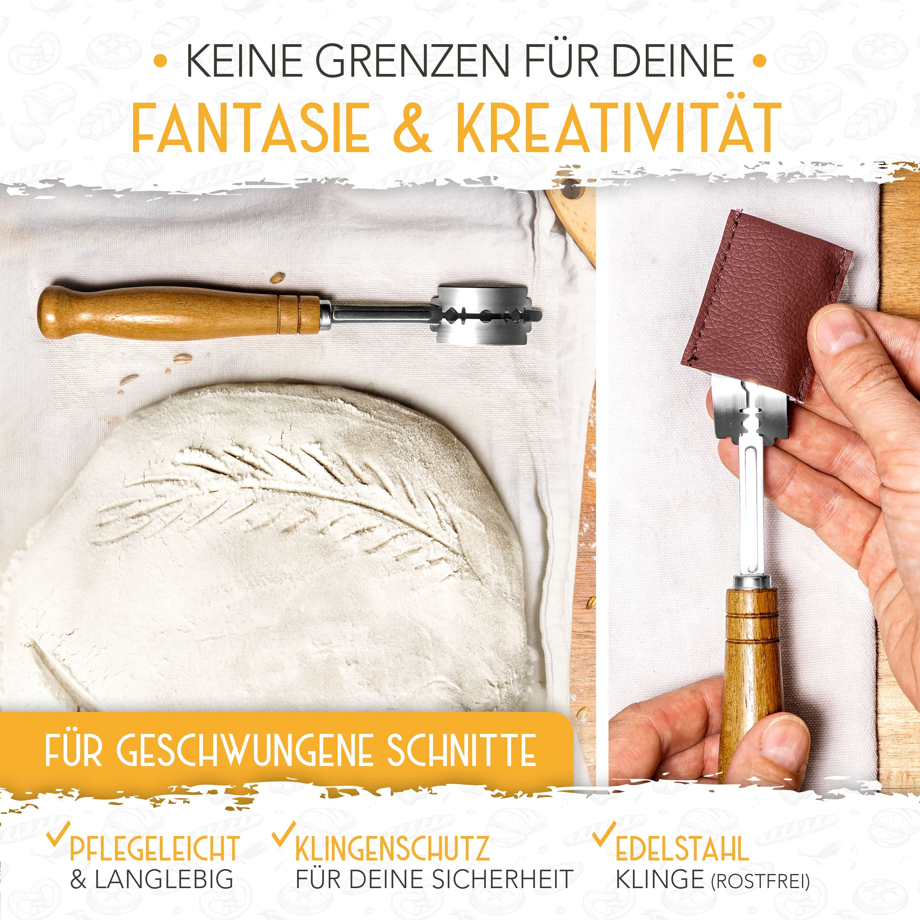 Bäckermesser 2er Set inkl. Rasierklingen - Image 6